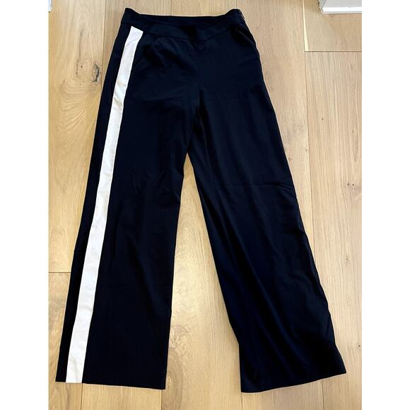 Athleta Wide Leg Tuxedo Pant white stripe size 2 - Picture 3 of 6